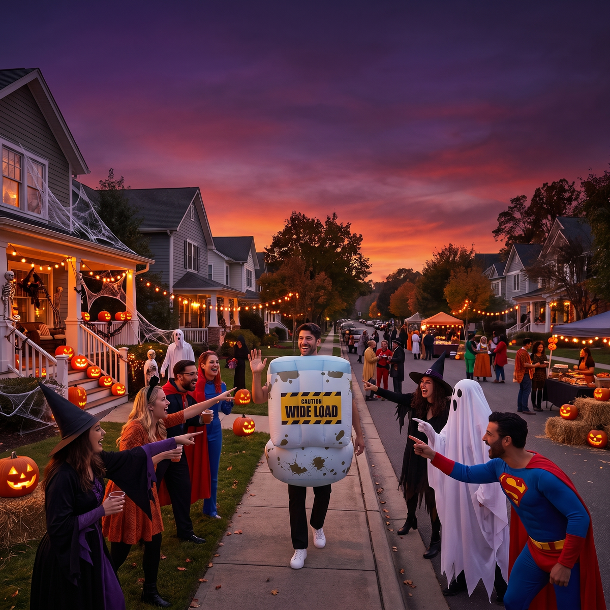 FlushSuit Halloween street party hero